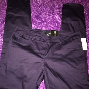 Dark purple slim ladies pants